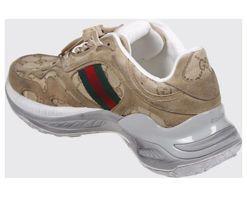 Gucci 2.0 Sneakers in Suede and GG Jacquard Canvas Multicolor (853709AAF572942) (2)