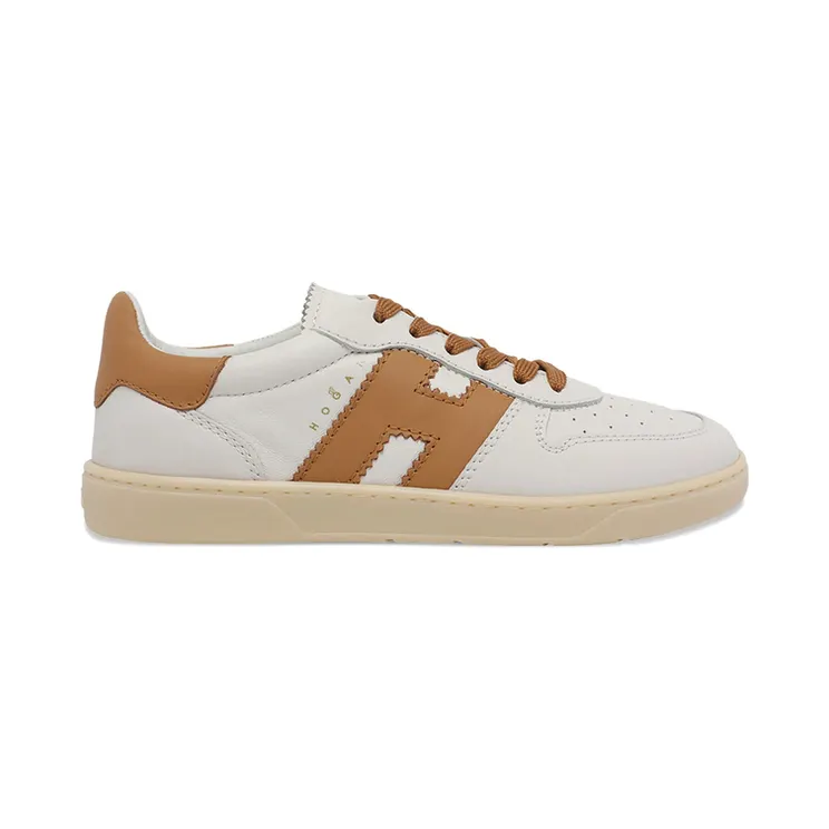 Hogan Logo Leather Cool “White/Brown” (HXW6470FY50U AI0RVK)