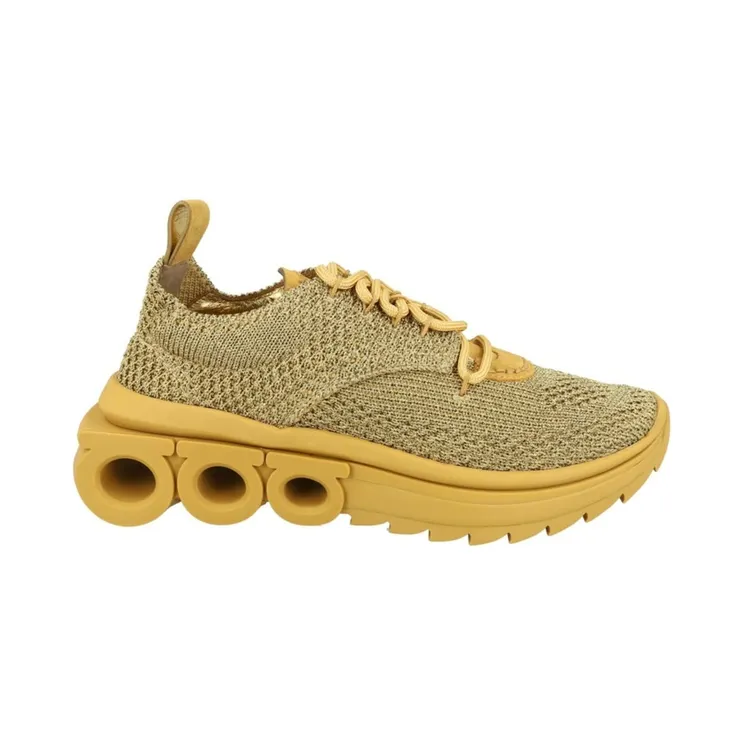 Ferragamo Nima Knit Low-Top Sneakers Brown (030476-766456-M)