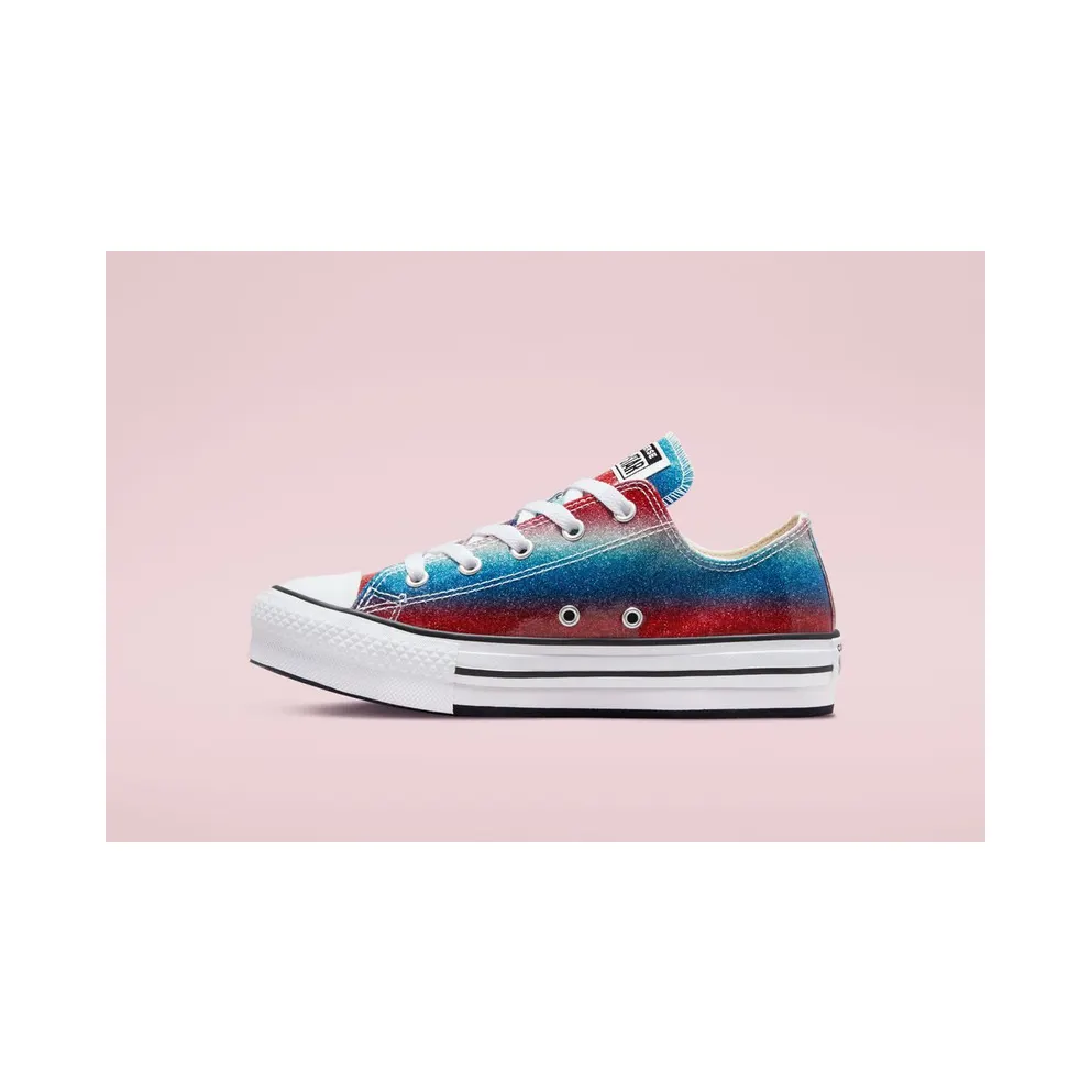 Converse Chuck Taylor All Star EVA Lift Platform Glitter Drip Baltic Blue/Weiß/Soft Red (A00444C)
