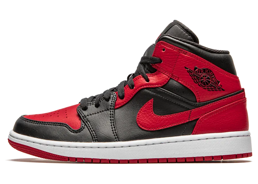 Air Jordan 1 Mid GS ‘Banned’ 2020 Black/University Red/Black/White (554725-074)