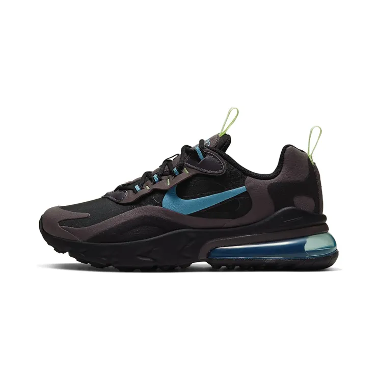 Nike Air Max 270 React (GS) “Black / Thunder Grey / Barely Volt / Cerulean” (BQ0103-012)