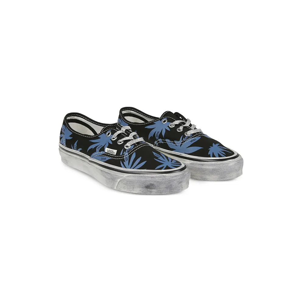 Vans Authentic 44 Leaf-print “Black/Blue” (VN000DB8 CJI1)