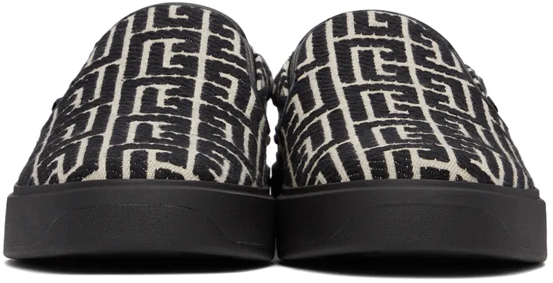 Balmain Black & White Jacquard B Court (XM1VL291TJCM)