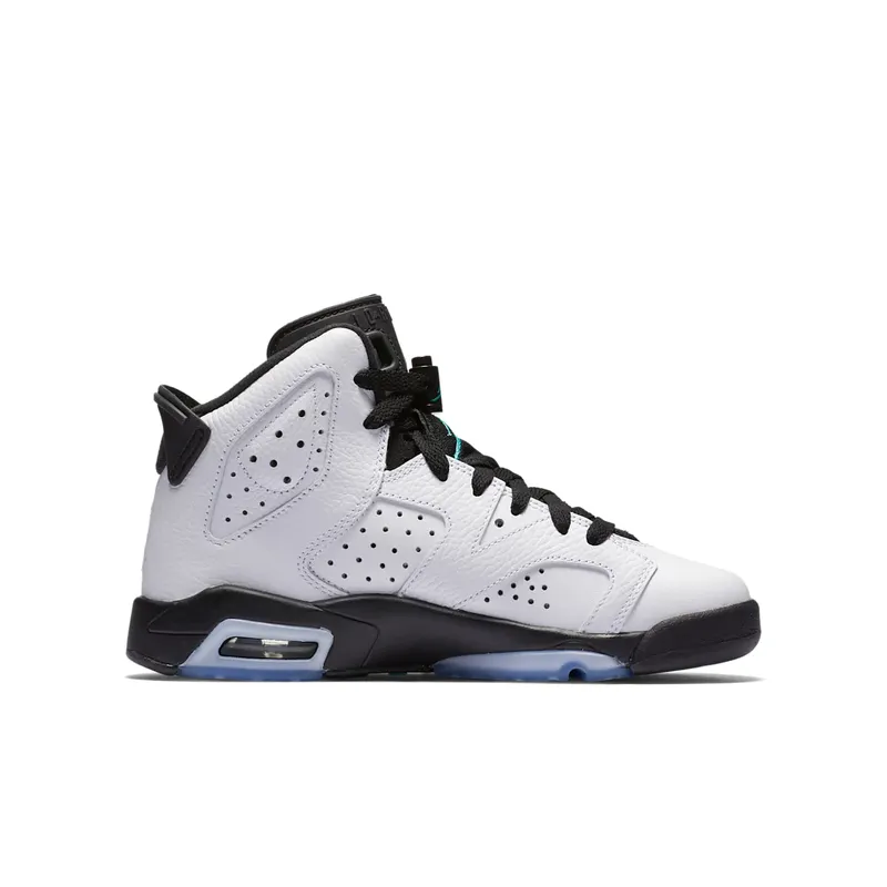 Jordan 6 Retro White Jade Black (GS) White/White-Hyper Jade-Black (384665-122)