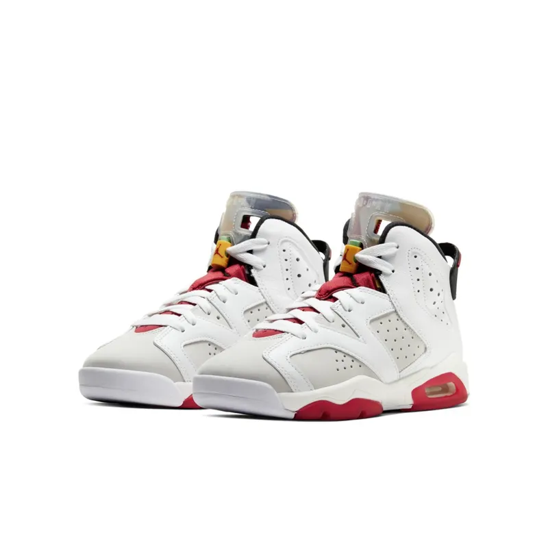 Jordan 6 Retro Hare (GS) Neutral Grey/White-True Red-Black (384665-062)