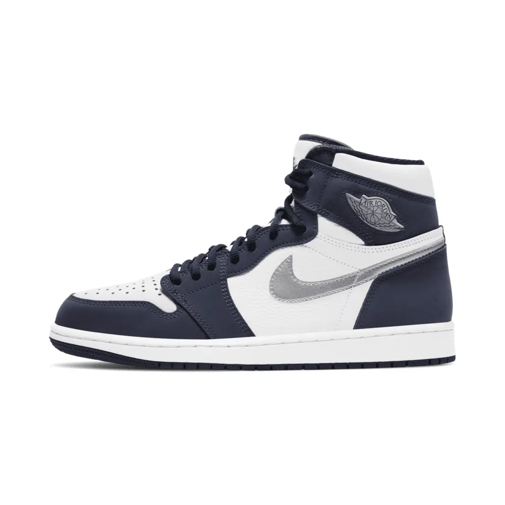 Jordan 1 Retro High COJP Midnight Navy (Suitcase) White/Metallic Silver-Midnight Navy (DB5877-100)
