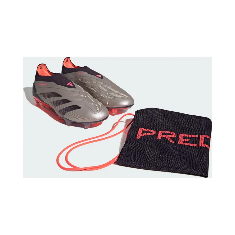 adidas Predator Elite Laceless Firm Ground Boots “Platinum Metallic / Aurora Black / Carbon” (IF8862)