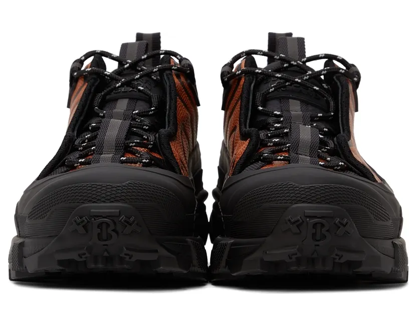 Burberry Black & Orange Leather Arthur Sneakers (8042311) (2)