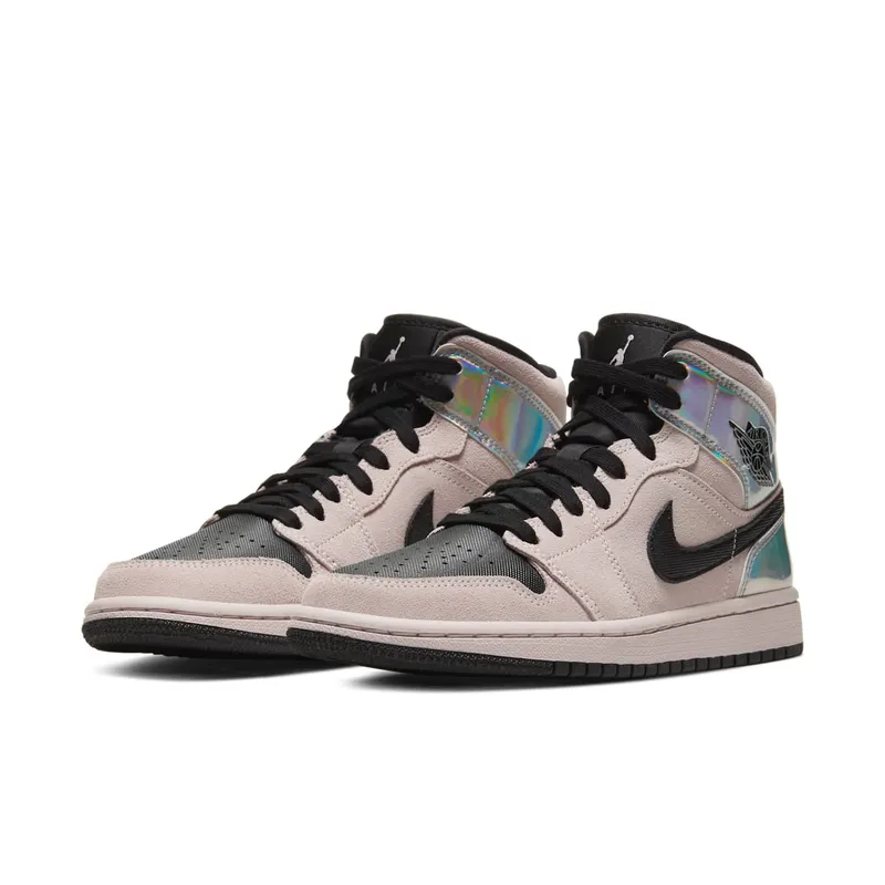 Jordan 1 Mid Dirty Powder Iridescent (W) Beige/Black (BQ6472-602)