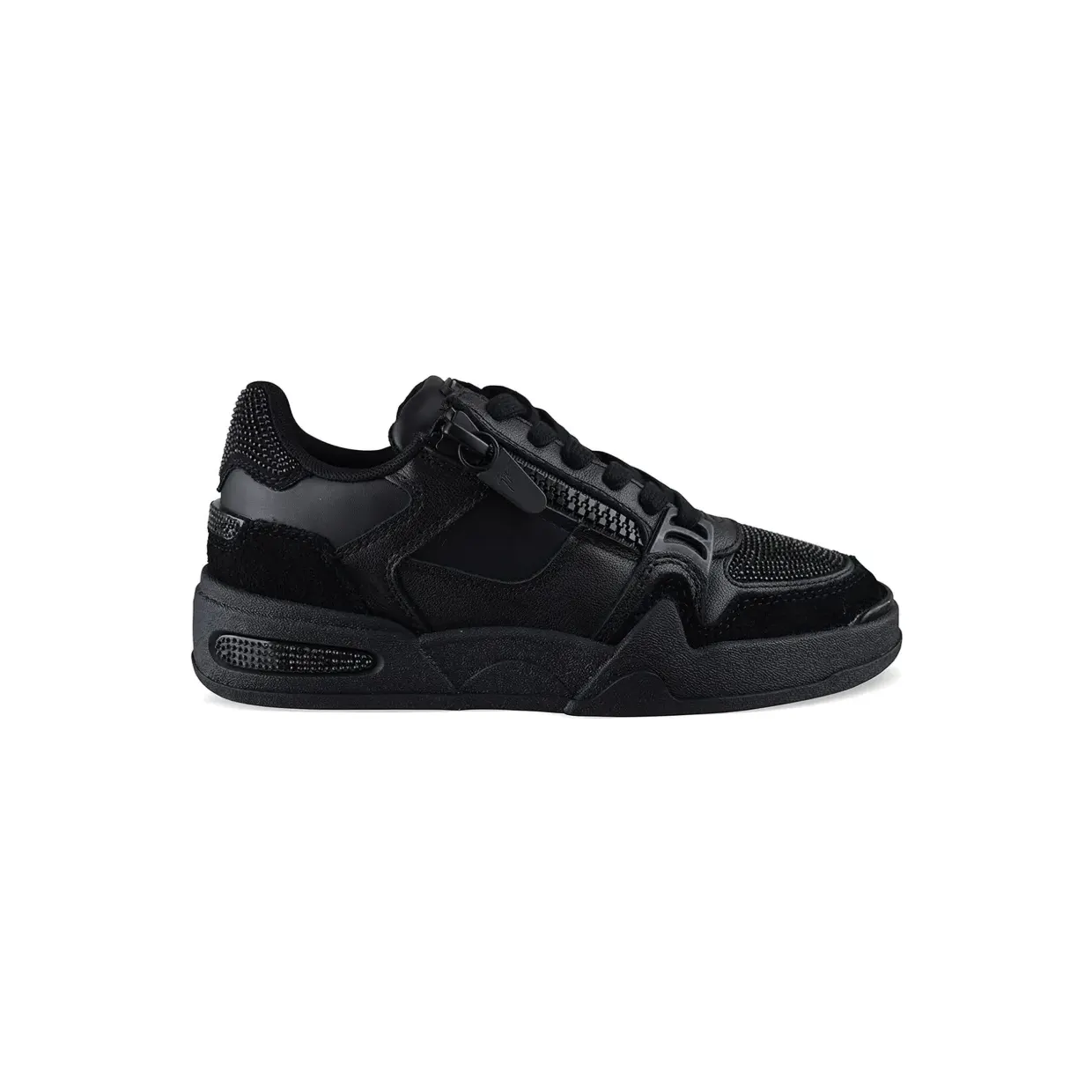 Giuseppe Zanotti Ghost leren met stras en rits “Black” (RW50007001)