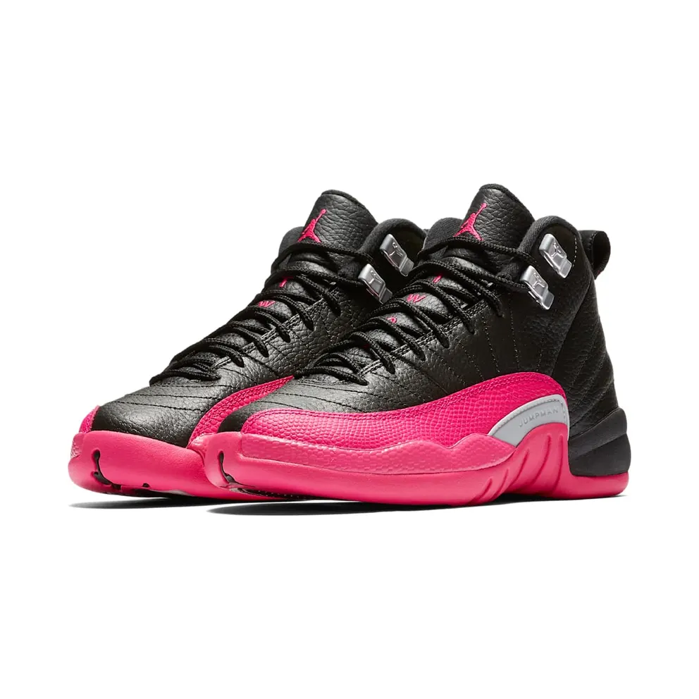 Jordan 12 Retro Black Deadly Pink (GS) Black/Deadly Pink-Metallic Silver (510815-026)
