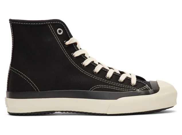 Ys Black and White High Cut Lace-Up Sneakers (YS-E01-090)