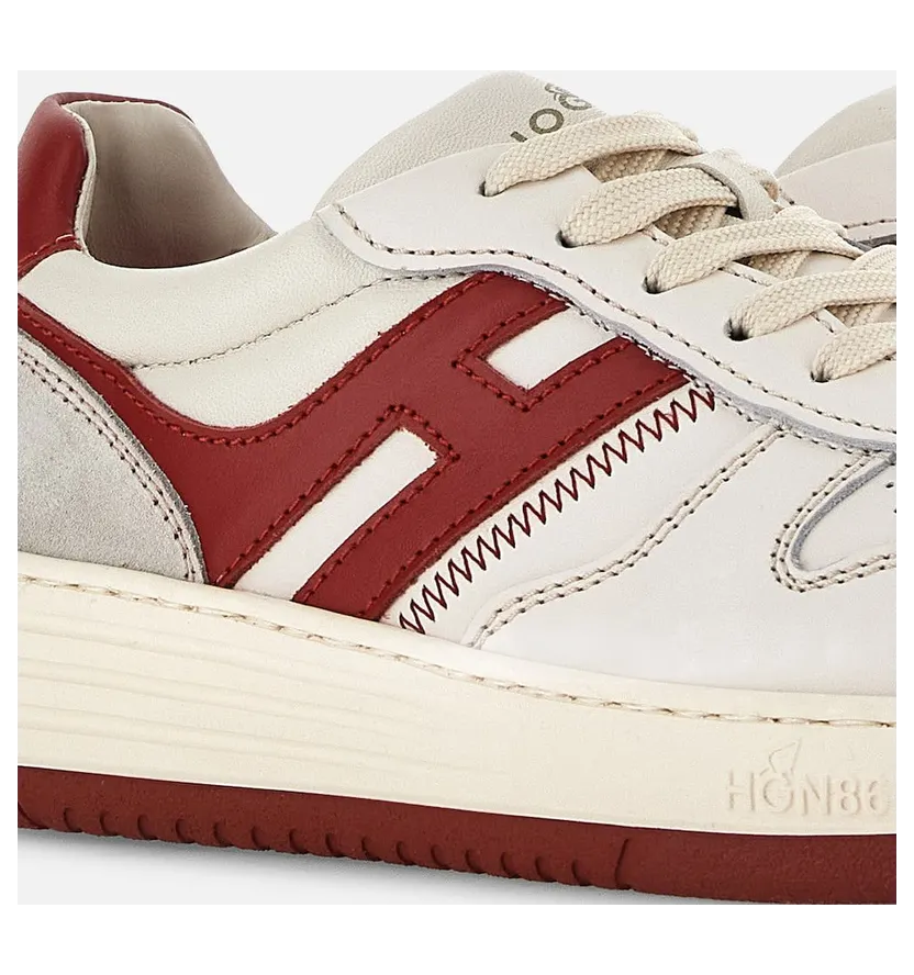Sneakers Hogan H630 White Red Grey (HXM6300EU50ODZ958K) (5)