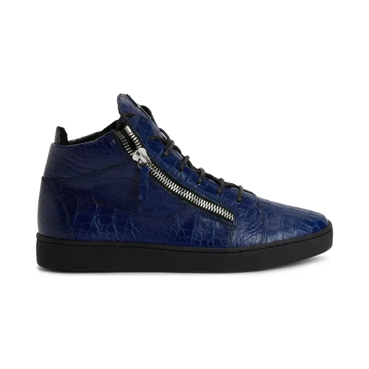 Giuseppe Zanotti Kriss mid-top met krokodillen-reliëf “Blue” (RU10072K47)