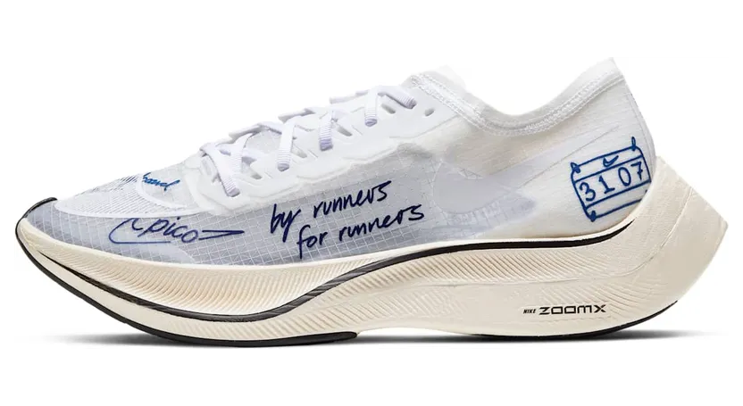 Nike ZoomX Vaporfly NEXT% ‘Blue Ribbon Sports’ White/Team Royal/Orange Peel/White (CU4844-100)