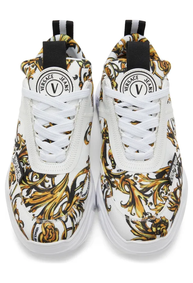 Versace Jeans Couture White Regalia Baroque Speedtrack Sneakers (E72YA3SC7 EZS255) (5)