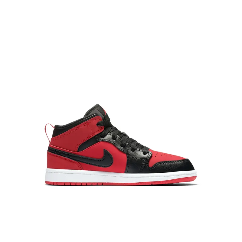 Jordan 1 Mid Gym Red Black (PS) Gym Red/Black-White (640734-610)
