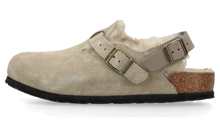 Birkenstock Tokio Inside Shearling Suede Leather/Fur “Taupe” – 1028327
