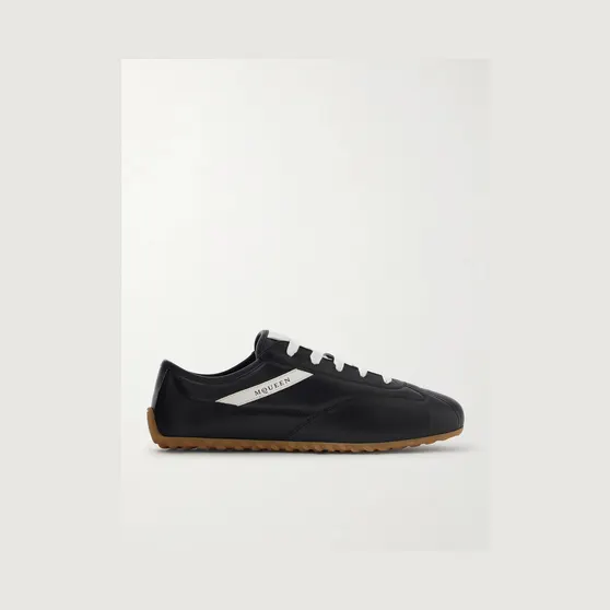 Mcqueen Logo-Print Leather Sneakers Black (866897WIAJ8)