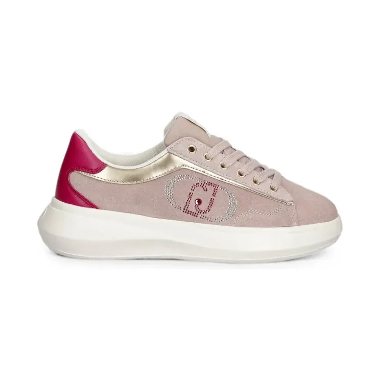 Liu JO Suède met logo van stras “Pink” (BA6069PX353)