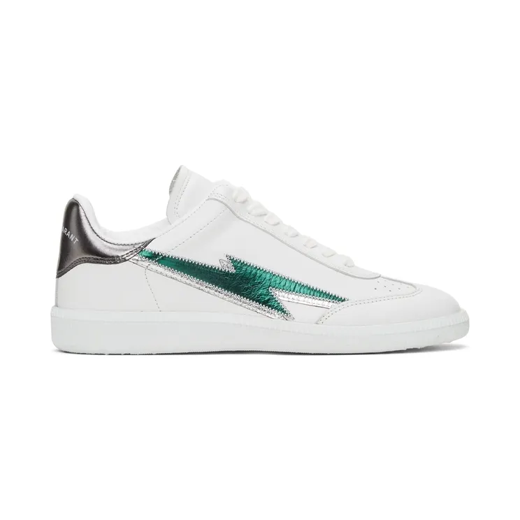Isabel Marant White & Green Bryce Sneakers (21ABK0029-21A038S)