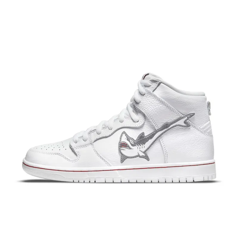 Nike x Oski SB Dunk High Great White Shark – “White / Grey / Red” (DC8908-105)