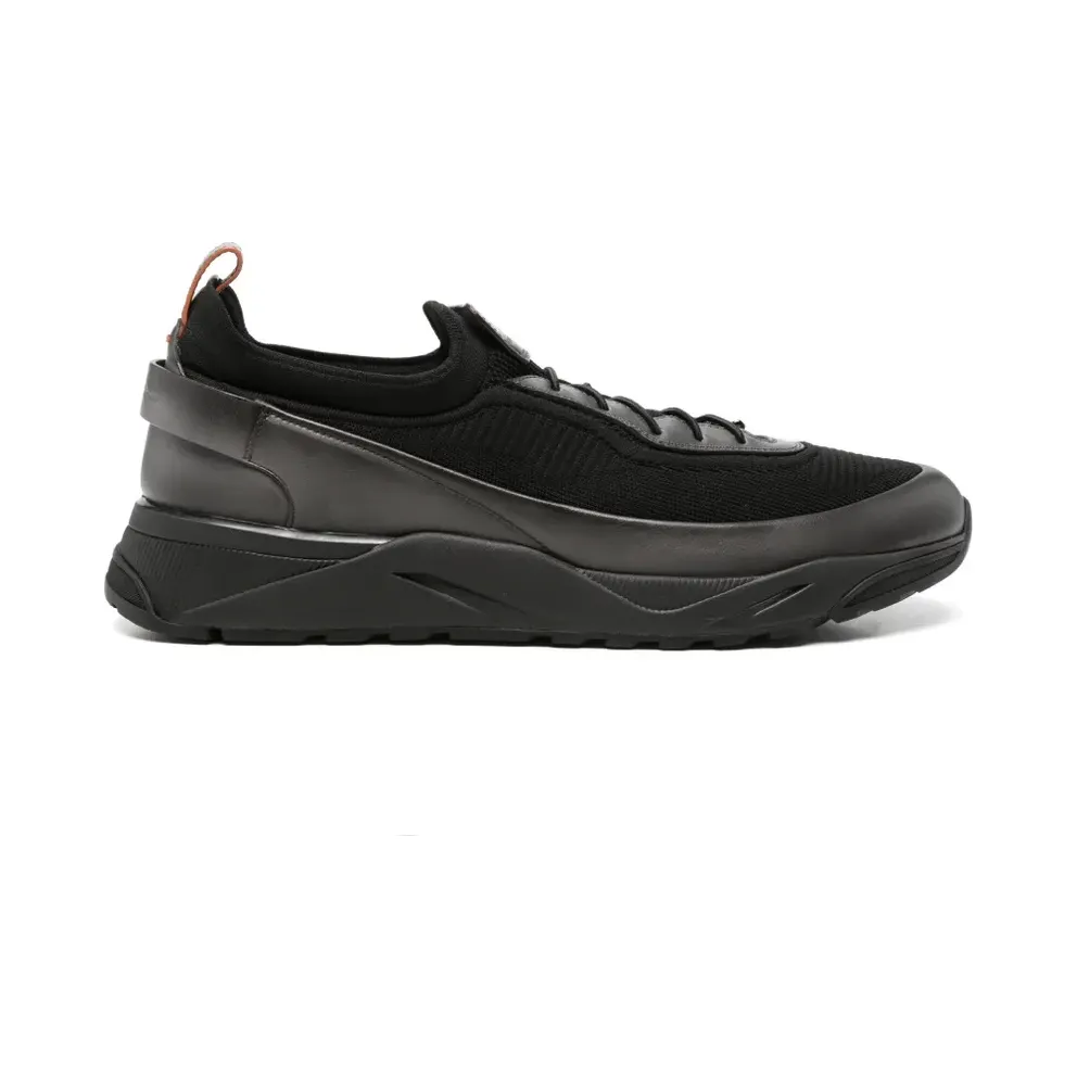Santoni panelled low-top – Black (MBIO22262NERTNUC)