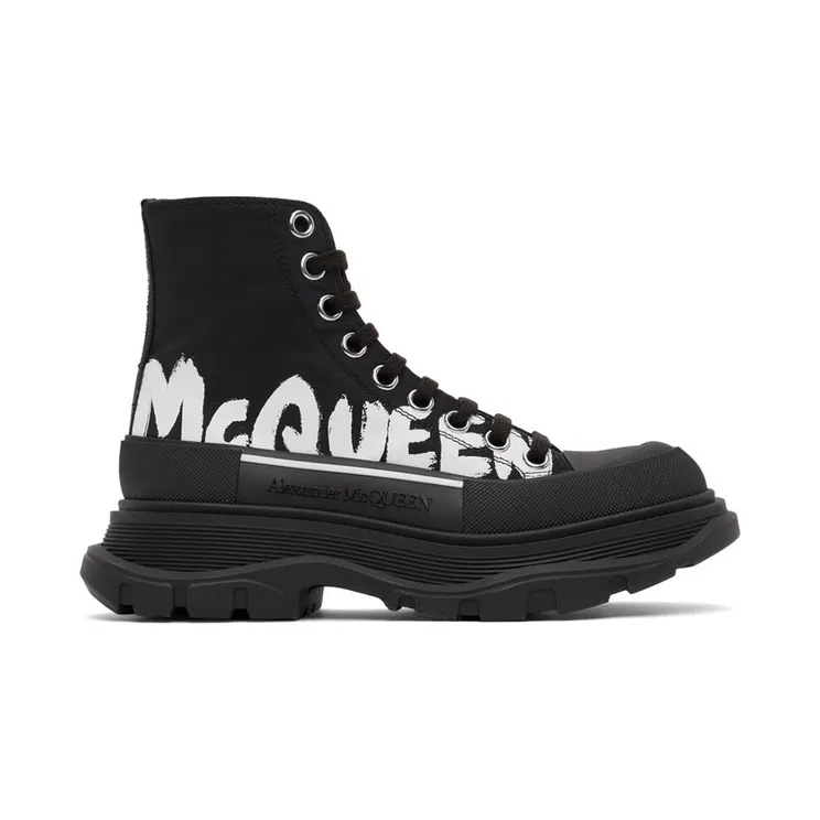Alexander McQueen Black Logo Tread Slick High Sneakers (676718W4RQ2)