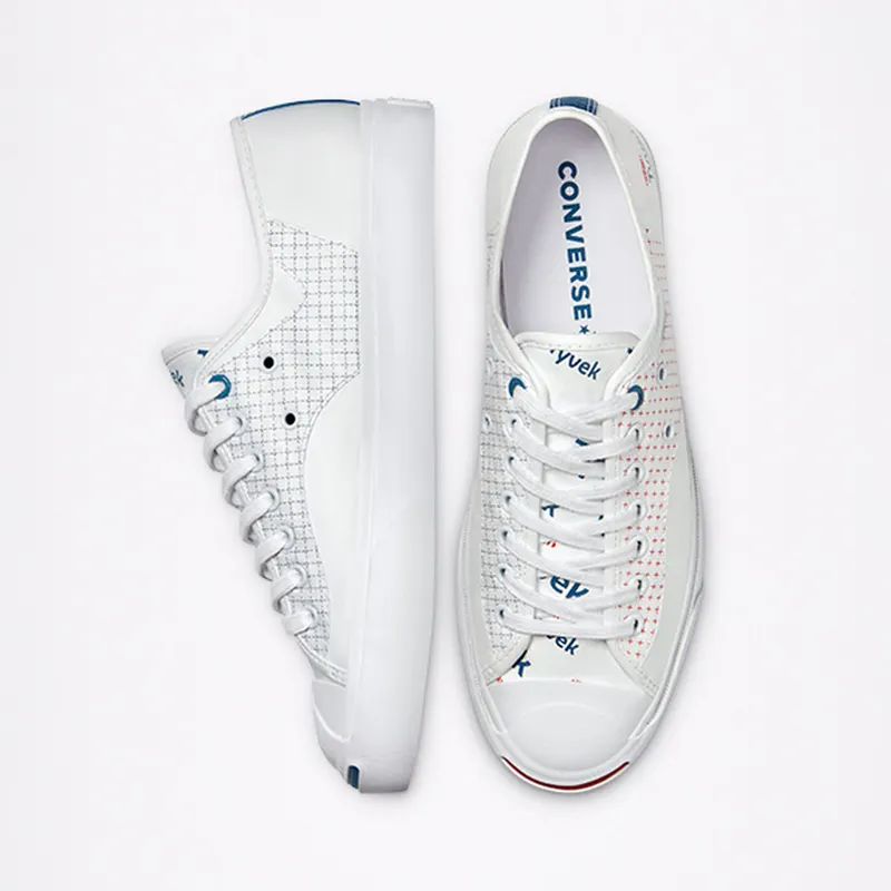 Converse Jack Purcell Rally with Tyvek® Low Top White/fiery Red/princess Blue (170063C)