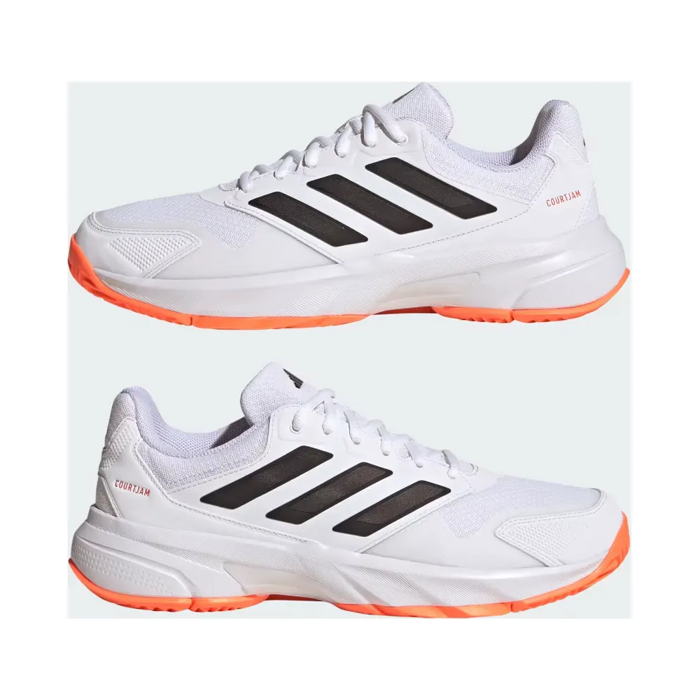 adidas Courtjam Control 3 White Black Lucid Orange (KJ3699)