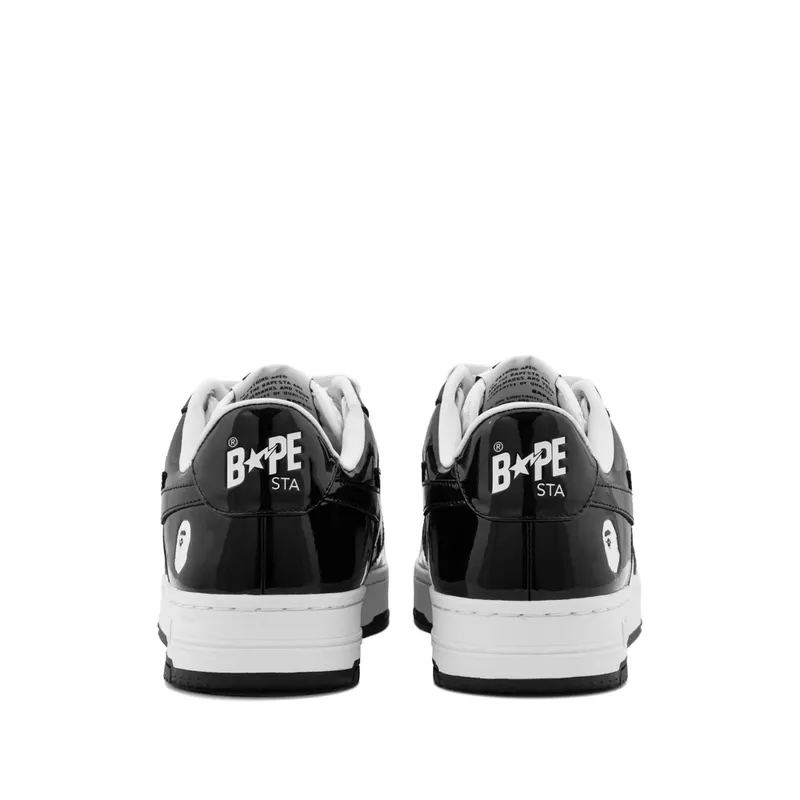 A Bathing Ape Bape STA Patent Leather “Black/White” (001FWM301301M BLACK)
