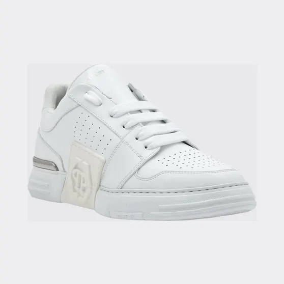 Philipp plein Royal Street Smooth Leather Sneakers with Hexagon Logo White (FACSUSC0503PCO008N01)