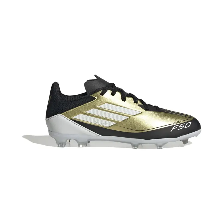 adidas F50 League Firm/Multi-Ground Messi Gold Metallic Cloud White Core Black (IF6919)