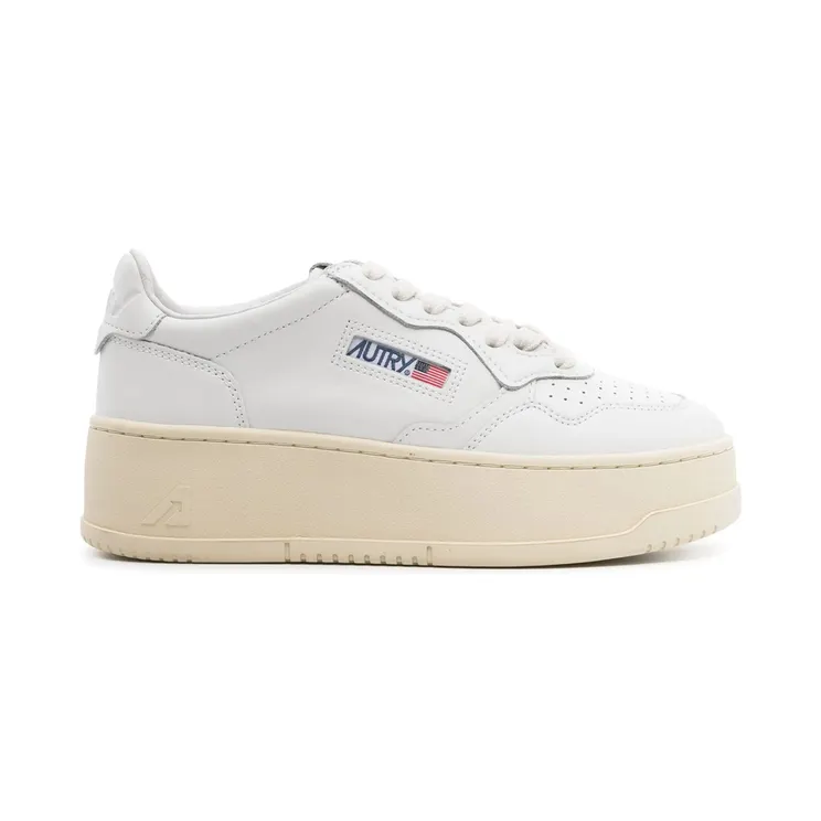 Autry Medalist Platform Leather “White” (PTLW LL15)