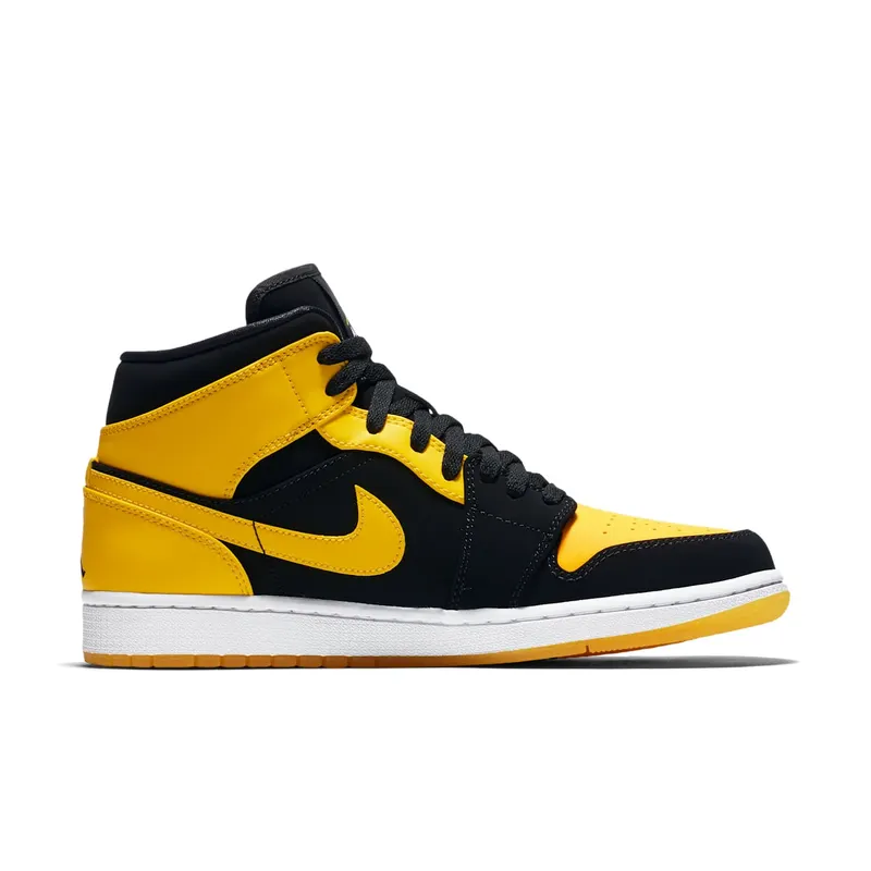 Jordan 1 Retro Mid New Love (2017) Black/Varsity Maize-White (554724-035)
