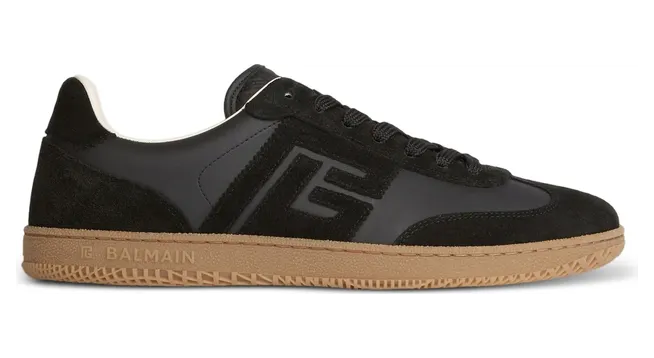 Balmain Swan Suede and Smooth Leather “Black” (HM1VI360 LBEW 0PA)