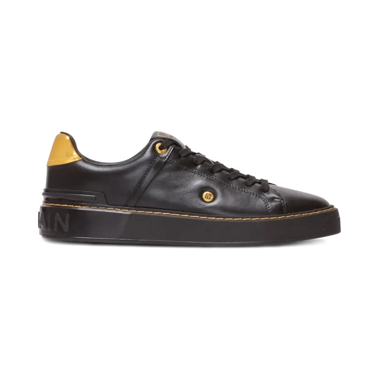 Balmain B-Court leren “Black” (FN1VI752LNSS)