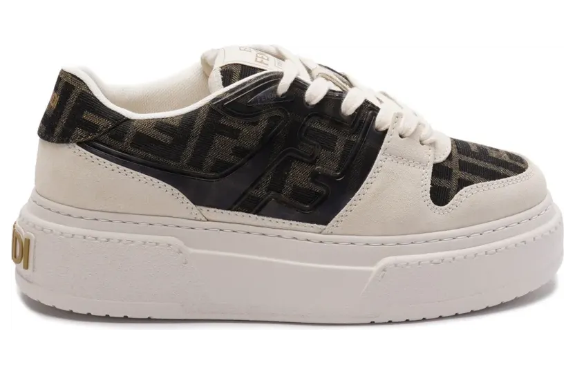 FENDI Sneakers met vlakken en Zuca-patroon – Bruin (8E8572AQ6I)