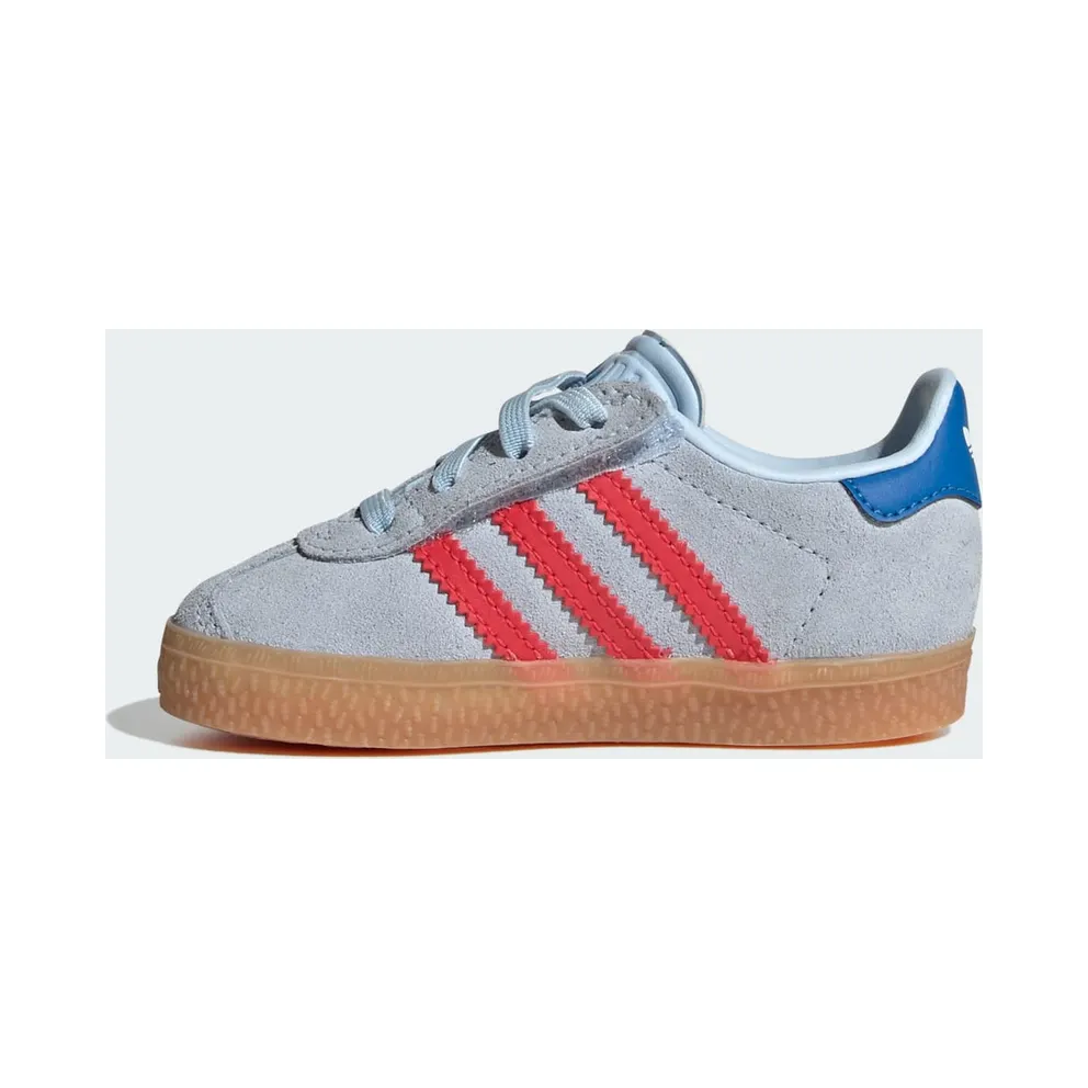 Adidas Gazelle Comfort Closure Elastic Laces Shoes Crystal Sky / Semi Lucid Red / Blue Bird (KI4037)