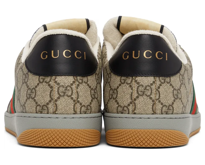 Gucci Beige & Black Screener GG Sneakers (674530 96GE0) (4)