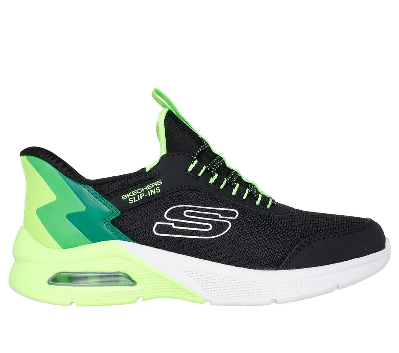 Skechers Slip-ins: Microspec Max “Brisk-Stripe Sneaker Black / Limoen” (403890LBKLM)