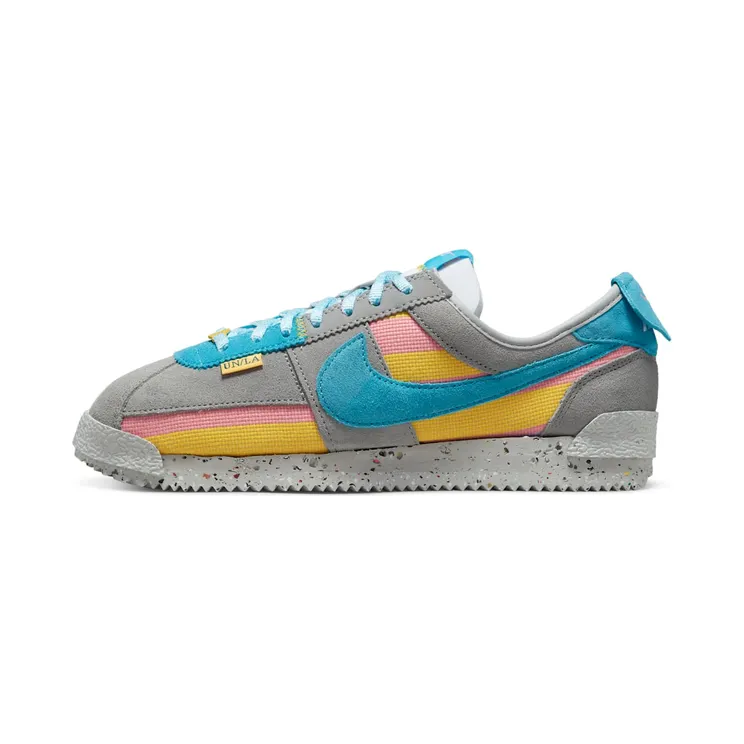 Nike x Union LA Cortez Grey Yellow “Light Smoke Grey / Coral Chalk / Varsity Maize / Blue Fury” (DR1413-002)