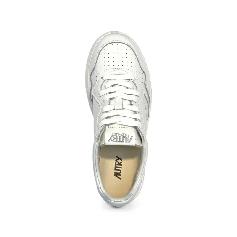 Autry Medalist Slogan-print Leather “White” (AULM ML08)