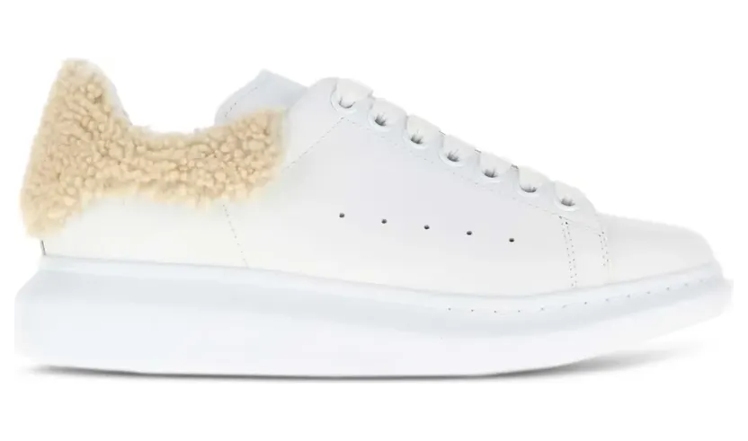 Alexander McQueen Oversized leren sneakers – Wit (553770WIAIW)