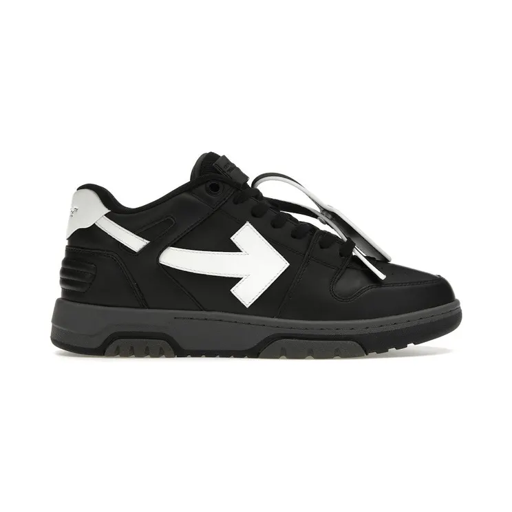 OFF-WHITE Out Of Office OOO Low Tops Black Grey White FW23 (OMIA189C99LEA0061001)