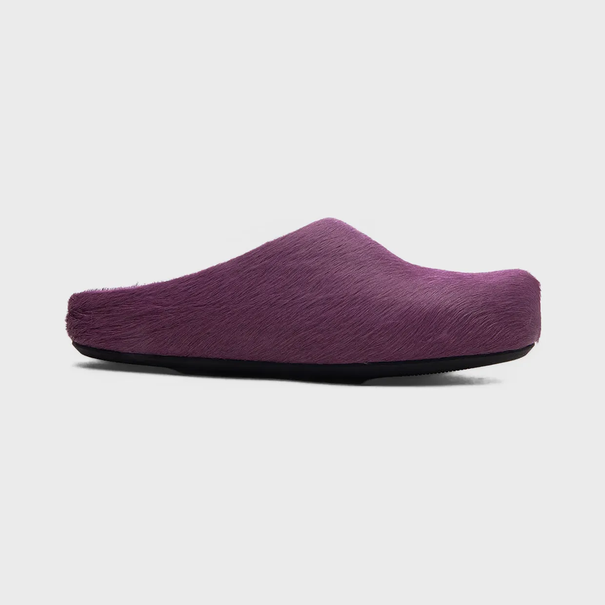 Marni Long Hair Calfskin Fussbett Sabot Mule Prune Violet (SBMR000600P412200C68) (3)