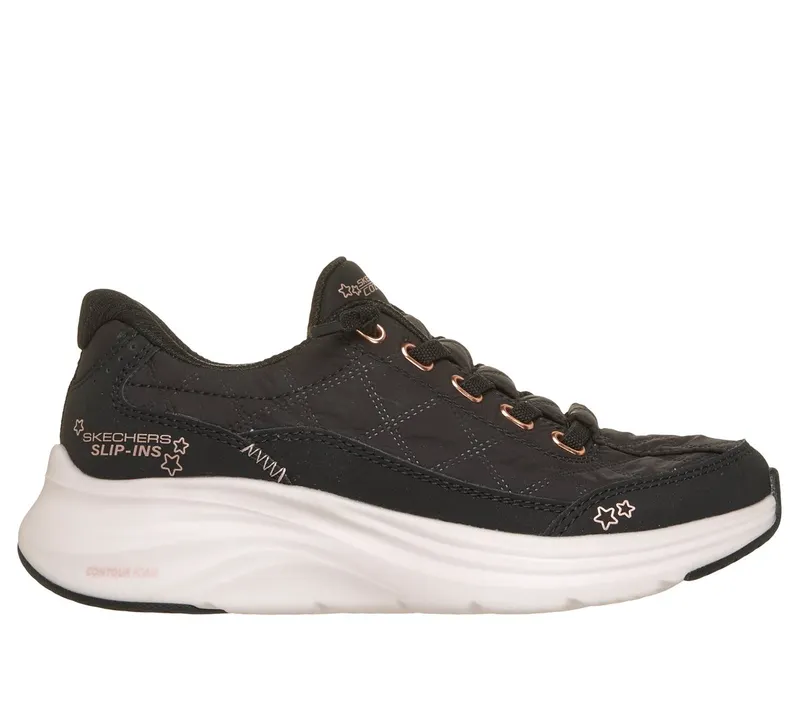 Skechers Slip-ins: Contour Foam “Cozy Fit Sneaker Black / Roos Gold” (303949LBKRG)
