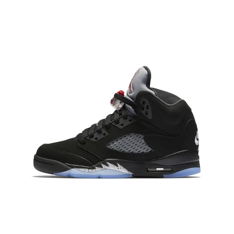 Jordan 5 Retro Black Metallic 2016 (GS) Black/Fire Red-Metallic Silver-White (845036-003)