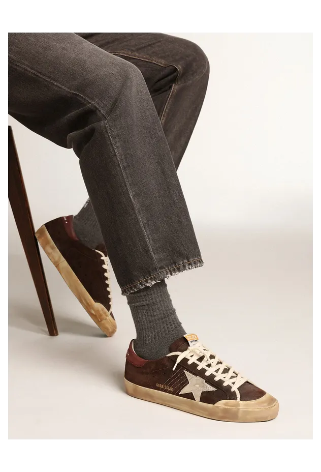 Golden Goose Super-Star Penstar In Brown Suede With A Platinum Star (GMF00107.F003375.55493) (3)